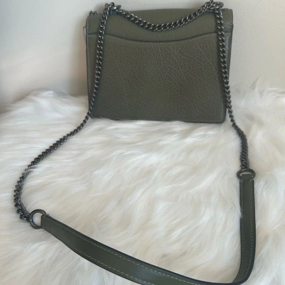 Coach Klare Olive Green Pebbled Leather‎ Crossbody Bag Good